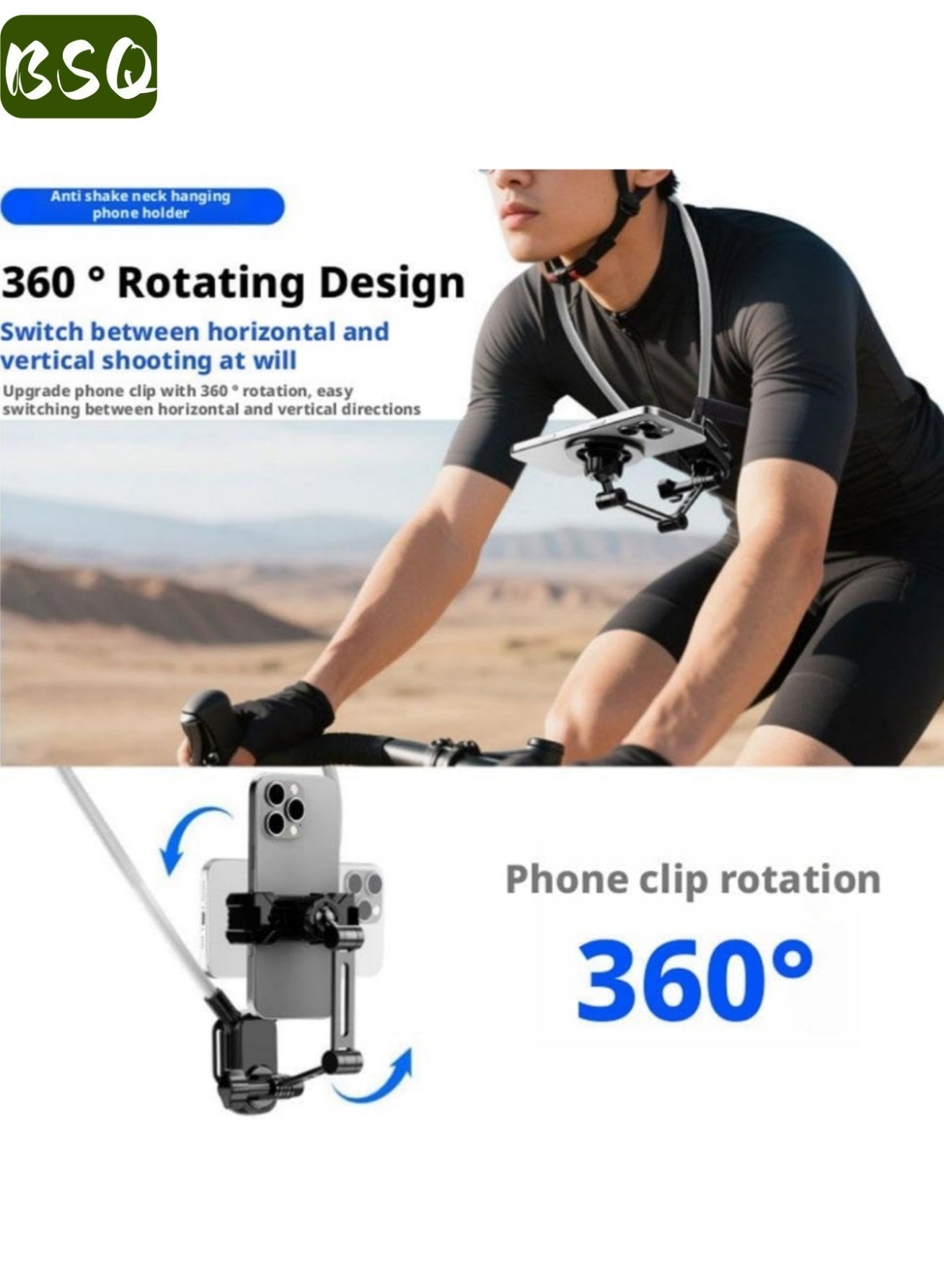 Enhanced Magnetic Neck Phone Holder Full Set Accessories Compatible with GoPro for Outdoor Cycling Hiking Live Streaming First-Person View Shooting